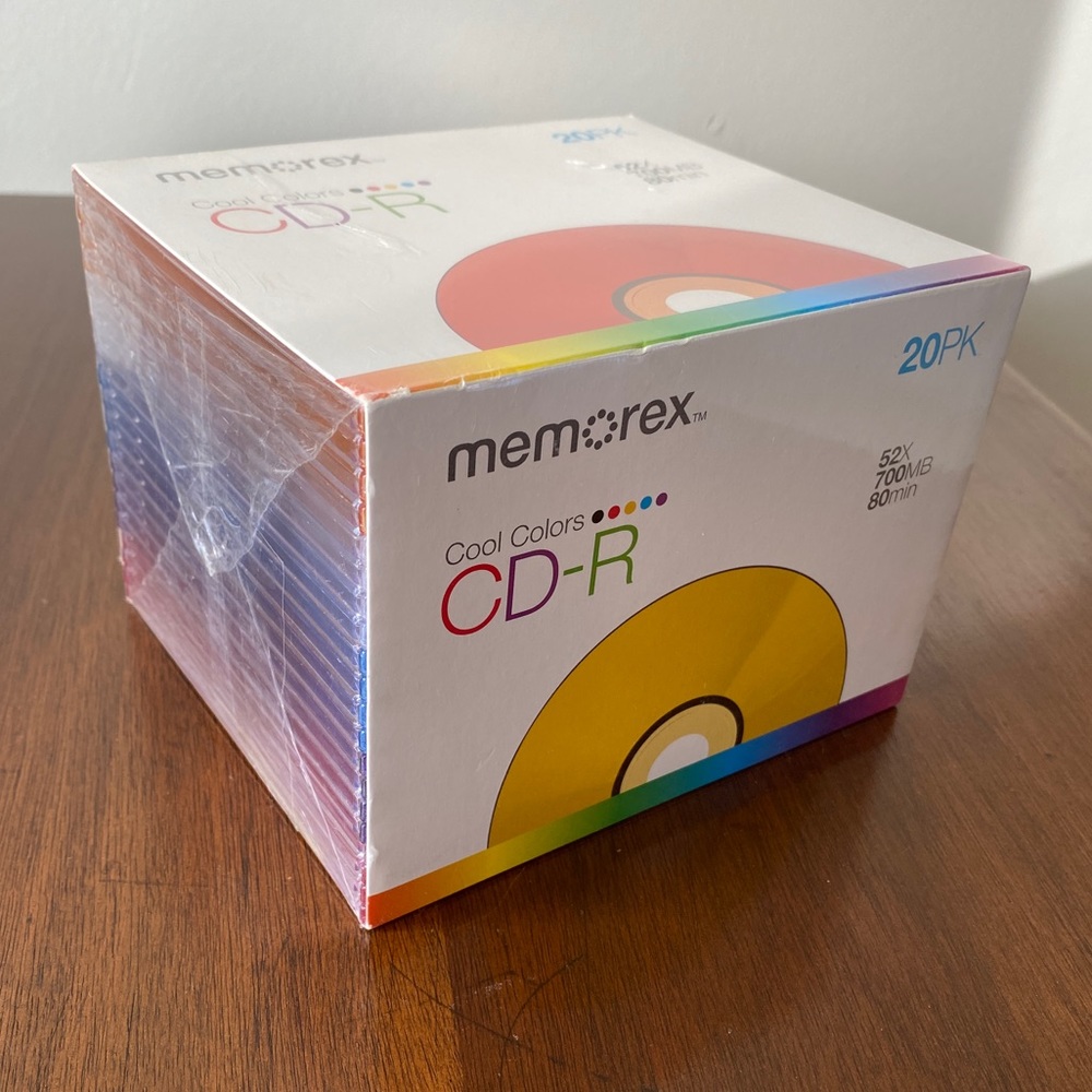 NWT MEMOREX Cool Colors CD-R 20 Pack